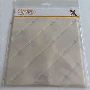 Simon Says Stamp Set of Three Stencils - Stripes and Plaid Builder NIP